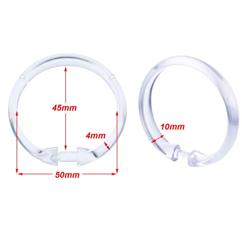 HESTYA 20 Pack Plastic Clear Round Shower Curtain Rings for Bathroom Shower Rod - Image 5